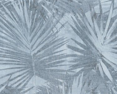 Vliesová tapeta 36385-5 modré, šedé palmové listy / Vliesové tapety na zeď 363855 Hygge (0,53 x 10,05 m) A.S.Création