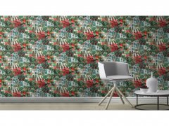 Vliesová tapeta 687408 barevná botanická zahrada / Tapety na zeď Tropical House (0,53 x 10,05 m) Rasch