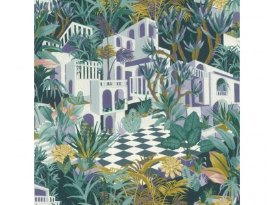 Vliesová tapeta 687415 barevná botanická zahrada / Tapety na zeď Tropical House (0,53 x 10,05 m) Rasch