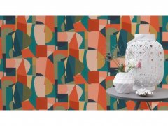 Vliesová tapeta 687712 retro, geometrická barevná / Tapety na zeď Tropical House (0,53 x 10,05 m) Rasch