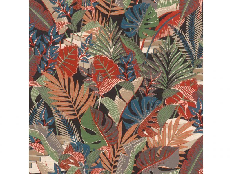 Vliesová tapeta 687811 barevná botanická zahrada / Tapety na zeď Tropical House (0,53 x 10,05 m) Rasch