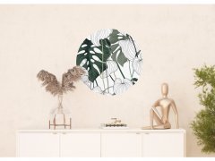 Samolepicí fototapeta Monstera, zelené listy 70x70 cm CR3223 Vector Leaves / kruhové samolepicí vliesové dekorace La Form (ø 70 cm) AG Design