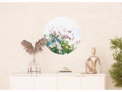 Samolepicí fototapeta Louka 70x70 cm CR3201 Field Flowers / kruhové samolepicí vliesové dekorace La Form (ø 70 cm) AG Design
