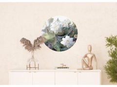 Samolepicí fototapeta Lotosový květ, leknín 70x70 cm CR3234 Embossed Flowers / kruhové samolepicí vliesové dekorace La Form (ø 70 cm) AG Design