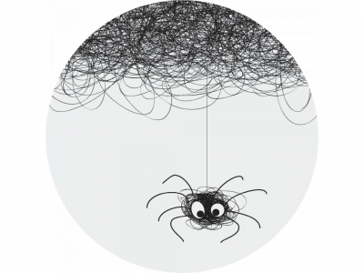 Samolepicí fototapeta Roztomilý pavouk 70x70 cm CR3225 Cute Spider / kruhové samolepicí vliesové dekorace La Form (ø 70 cm) AG Design