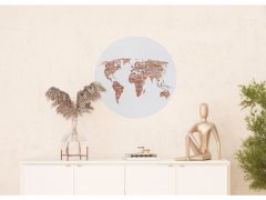 Samolepicí fototapeta Cihlová mapa světa 70x70 cm CR3230 Brick Worldmap / kruhové samolepicí vliesové dekorace La Form (ø 70 cm) AG Design