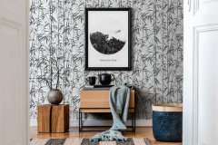 Vliesová tapeta bambus v černé a bílé barvě, přírodní motiv - vliesová tapeta od A.S.Création