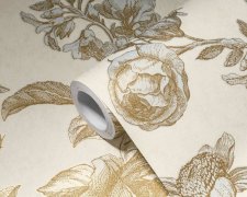 Vliesová tapeta vintage růže krémová, zlatá 387003 / Tapety na zeď 38700-3 My Home My Spa (0,53 x 10,05 m) A.S.Création