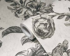 Vliesová tapeta vintage černé růže 387002 / Tapety na zeď 38700-2 My Home My Spa (0,53 x 10,05 m) A.S.Création