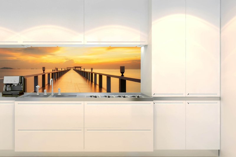 Samolepicí fototapeta na kuchyňskou linku Dřevěný most KI-180-114 / Fototapety do kuchyně Dimex (180 x 60 cm)