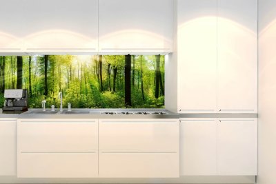 Samolepicí fototapeta na kuchyňskou linku Svěží les KI-180-133 / Fototapety do kuchyně Dimex (180 x 60 cm)