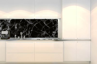 Samolepicí fototapeta na kuchyňskou linku Černý mramor KI-180-155 / Fototapety do kuchyně Dimex (180 x 60 cm)