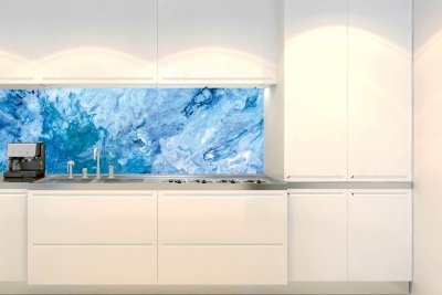 Samolepicí fototapeta na kuchyňskou linku Modrý abstrakt KI-180-158 / Fototapety do kuchyně Dimex (180 x 60 cm)