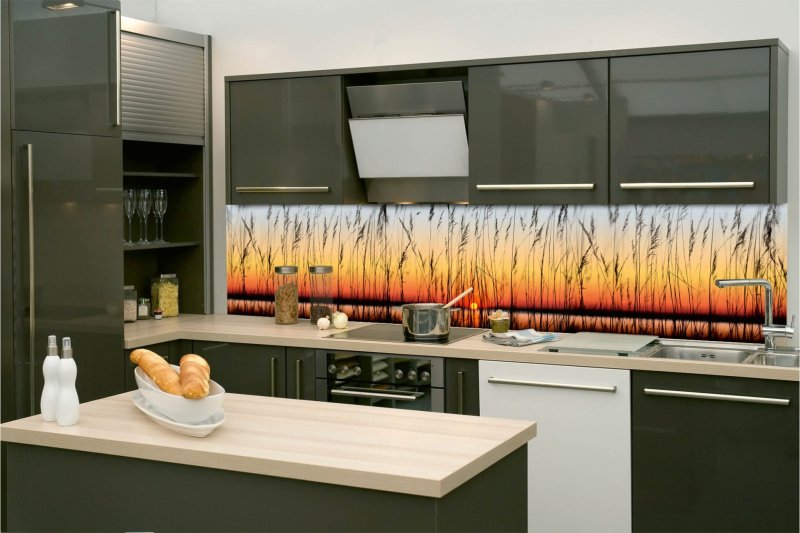 Samolepicí fototapeta na kuchyňskou linku Západ slunce KI-260-129 / Fototapety do kuchyně Dimex (260 x 60 cm)