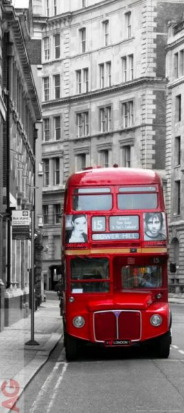 Papírová fototapeta Londýnský autobus FTV1512 / Obrazové papírové fototapety na stěnu 1 dílné London bus AG Design (90 x 202 cm)