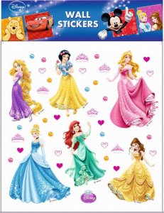 Dětská samolepicí dekorace Disney Princezny 21080 / Samolepka pro děti DKs1080 AG Design (30x39cm)