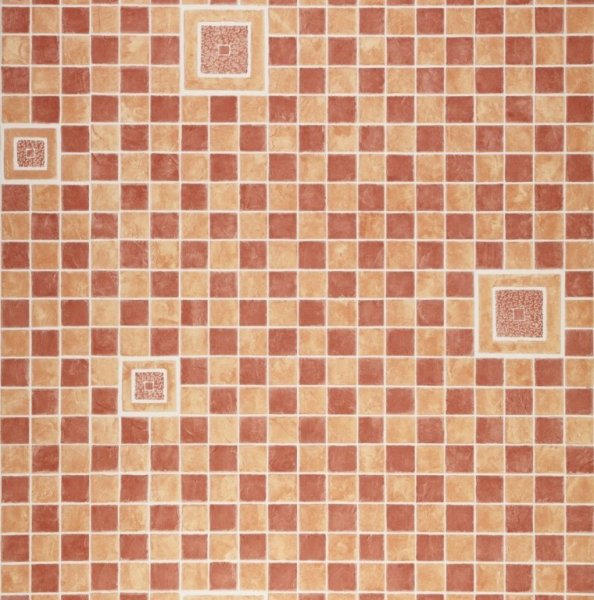 Stěnový obklad Ceramics krémová a cihlově hnědá imitace mozaiky 270-0159 šířka 67,5 cm, metráž / vinylový koupelnový a kuchyňský stěnový obklad 2700159 D-c-fix