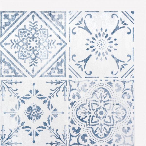 Samolepicí PVC čtverce na stěnu staré modré kachle (6 kusů 30,5 x 30,5 cm) 2703003A / Vintage Style 270-3003A stěnové obklady d-c-fix