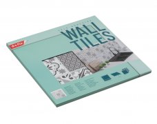 Samolepicí vinylový obklad na stěnu - samolepicí PVC čtverce na zeď šedobílé dlaždičky, kostky - Oriental Tiles