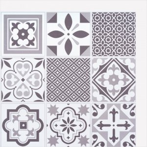 Samolepicí PVC čtverce na stěnu šedobílé kostky, kachličky (6 kusů 30,5 x 30,5 cm) 2703004A / Oriental Tiles 270-3004A stěnové obklady d-c-fix
