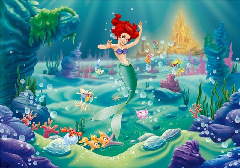 Fototapeta Disney Ariel FTDNXXL5004 / dětské obrazové tapety FTDNXXL 5004 (360 x 270 cm) AG Design