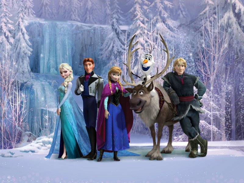 Fototapeta Ledové království FTDNXXL5037 / Fototapety do dětského pokoje 4 díly Disney Frozen FTDNXXL 5037 AG Design (360 x 270 cm)