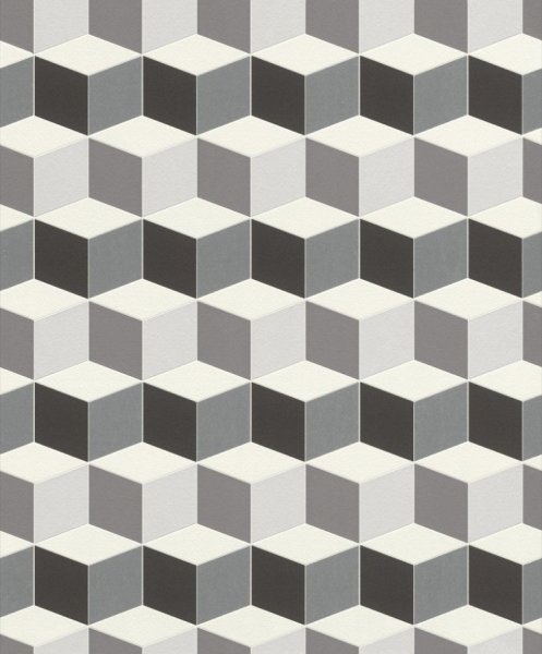 Vliesová 3D tapeta 402728 geometrická, černá,bílá, šedá / Vliesové tapety na zeď Uptown (0,53 x 10,05 m) Rasch