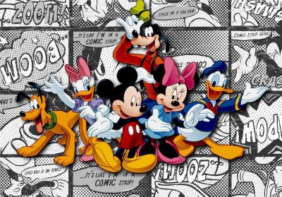 Fototapeta dětská Disney Mickey Mouse FTDNXXL5010 / Fototapety dětské 4 dílné FTDNXXL 5010 (360 x 270 m) AG Design