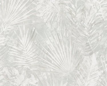 Vliesová tapeta šedá, béžová, bílá, listy, přírodní vzor 386384 / Tapety na zeď 38638-4 Natural Living (0,53 x 10,05 m) A.S.Création