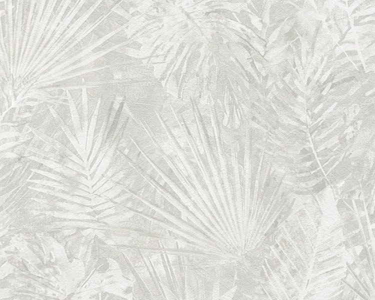 Vliesová tapeta šedá, béžová, bílá, listy, přírodní vzor 386384 / Tapety na zeď 38638-4 Natural Living (0,53 x 10,05 m) A.S.Création