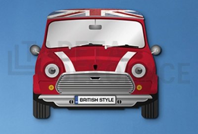 3D dekorace na zeď auto Mini Cooper British Style 63913 / dekorace Fun Plates FOREX Crearreda