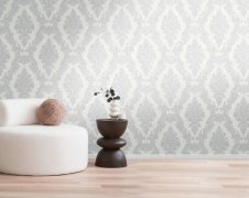 Vliesová zámecká tapeta, barokní styl, strukturální pěnový povrch - šedo-stříbrná metalická tapeta na zeď 39765-5 z kolekce Pure Elegance.