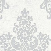 Vliesová zámecká tapeta, barokní styl, strukturální pěnový povrch - šedo-stříbrná metalická tapeta na zeď 39765-5 z kolekce Pure Elegance.
