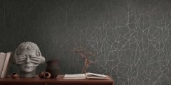 Vliesová tapeta 3D grafický přírodní motiv se zlatými akcenty, strukturální pěnový povrch - černá, zlatá, metalická tapeta na zeď 399344 z kolekce Life Forever