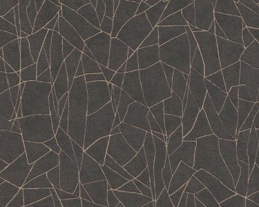Vliesová tapeta s 3D grafickým přírodním motivem a zlatými akcenty – černá, metalická 399344 / Tapety na zeď 39934-4 Life Forever (0,53 x 10,05 m) A.S.Création