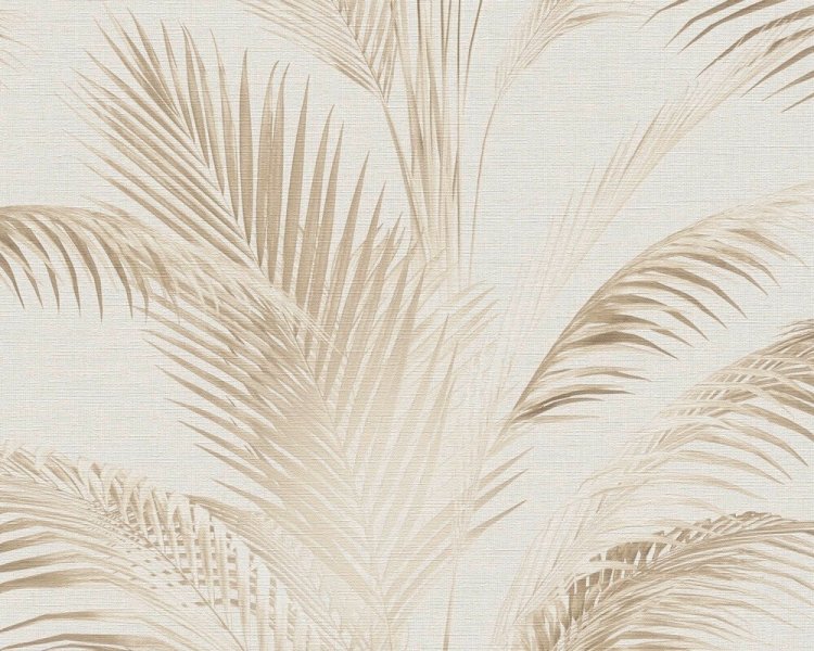 Vliesová tapeta s palmovými listy v jemných barvách – krémová, béžová, hnědá 399801 / tapety na zeď 39980-1 MICHALSKY 6 (0,53 x 10,05 m) A.S.Création