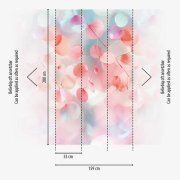 Tapetový designový panel - vliesová fototapeta s motivem abstraktních listů v jemných pastelových odstínech (modrá, růžová, fialová) z kolekce Cosmo Living
