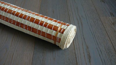 Rohož za postel 55 x 300 cm kombinace oranžový, rezavý buk - přírodní / loubkové rohože na stěnu Fanaiva
