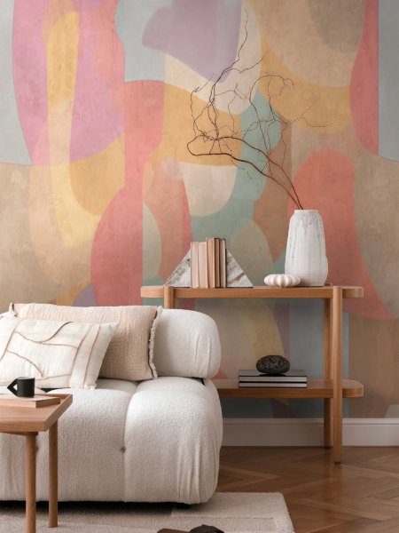 Tapetový stěnový panel abstraktní grafika - barevné plochy, 791455 / Cosmo Living vliesová tapeta 79145-5 (role 0,53 x 8,80 m) A.S.Création