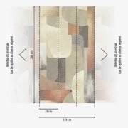 Tapetový designový panel - vliesová fototapeta s abstraktním grafickým motivem - barevné plochy v zemitých odstínech – barvy oranžová, šedá, krémová, vícebarevná -  z kolekce Cosmo Living od A.S. Création