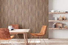 Vliesová tapeta hnědá - pruhy, vlnky, dřevo MA981667 / Tapety na zeď Mona (0,53 x 10,05 m) Marburg