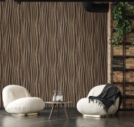 Vliesová tapeta hnědá - pruhy, vlnky, dřevo MA981668 / Tapety na zeď Mona (0,53 x 10,05 m) Marburg