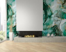 Luxusní vliesová fototapeta, designový tapetový panel - zelený mramor - výrobce Marburg - kolekce Mona