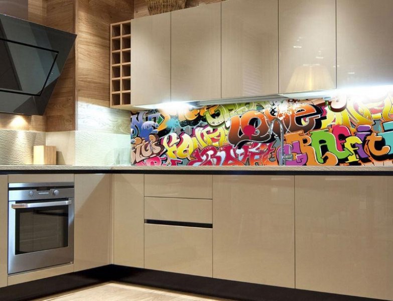 Samolepicí fototapeta do kuchyně Graffiti KI180-020 / Fototapety mezi kuchyňskou linku Dimex (180 x 60 cm)