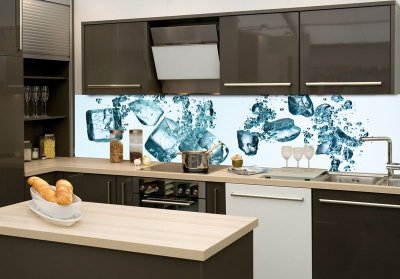 Samolepicí fototapeta do kuchyně kostky ledu KI260-002 / Fototapety mezi kuchyňskou linku Ice Cubes Dimex (260 x 60 cm)