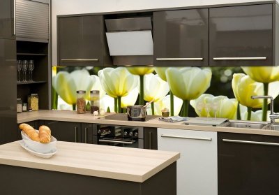 Samolepicí fototapeta do kuchyně tulipány KI260-009 / Fototapety mezi kuchyňskou linku Tulips Dimex (260 x 60 cm)