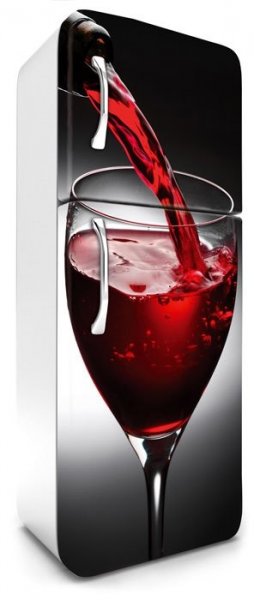 Samolepicí fototapeta na ledničku červené víno FR180-004 / Fototapety na lednice Wine Dimex (65 x 180 cm)