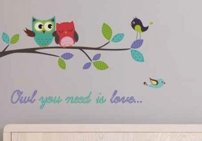 Samolepící dekorace na zeď Owl You Need 58110 / Samolepka na zeď Crearreda (100 x 35 cm)