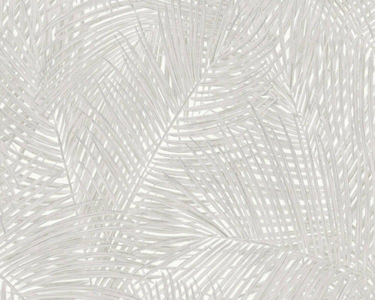 Vliesová tapeta 373713 šedé palmové listy / Vliesové tapety na zeď 37371-3 Sumatra (0,53 x 10,05 m) A.S.Création