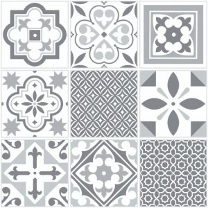Samolepicí podlahové čtverce PVC dlažba šedo-bílé kostky (30,5 x 30,5 cm) 2745061 / samolepící vinylové podlahy - PVC dlaždice  274-5061 d-c-fix floor
